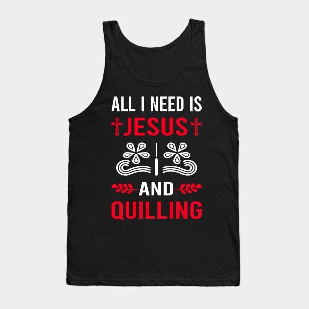 I Need Jesus And Quilling Tank Top by Bourguignon Aror